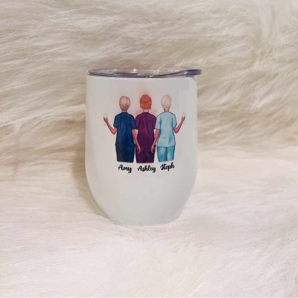 Personalized White Metal Insulated Tumbler